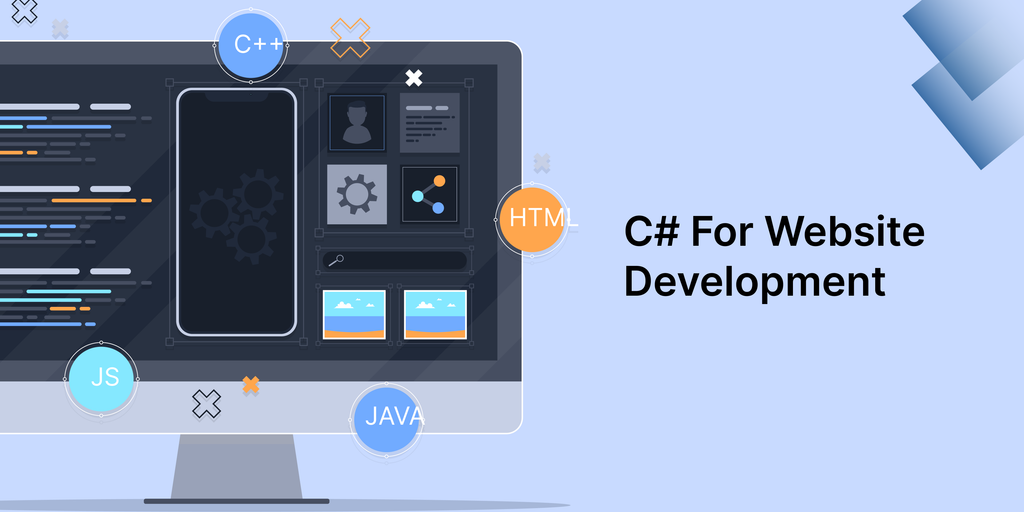 a feature image for c# development for websites ( india)